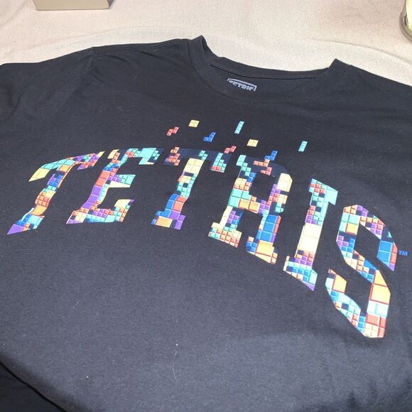 T-Shirt Tetris Logo Black with Multi color Tetris blocks graphic Size 2XL - Picture 10 of 14
